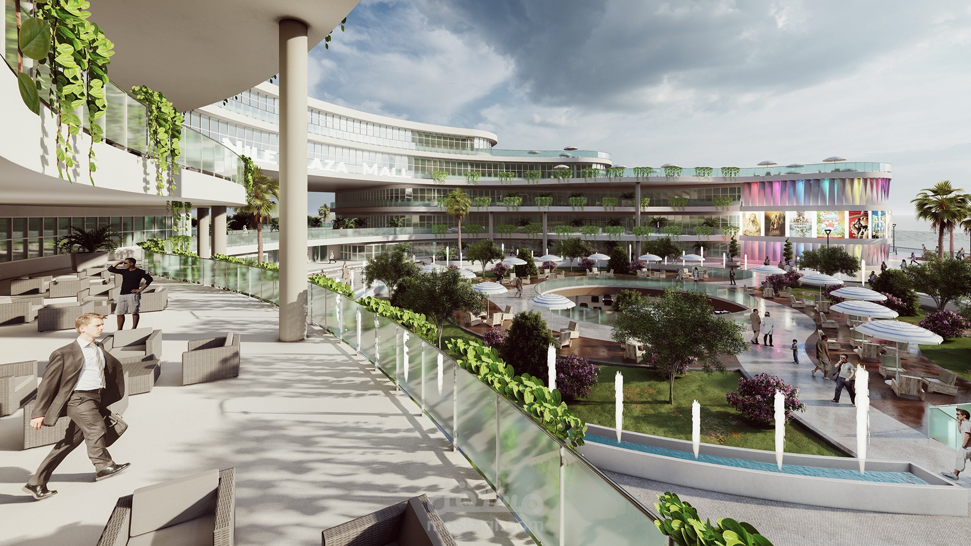 مشروع تصميمل فندق ومول تجاري Nile Plaza Mall &Hotel