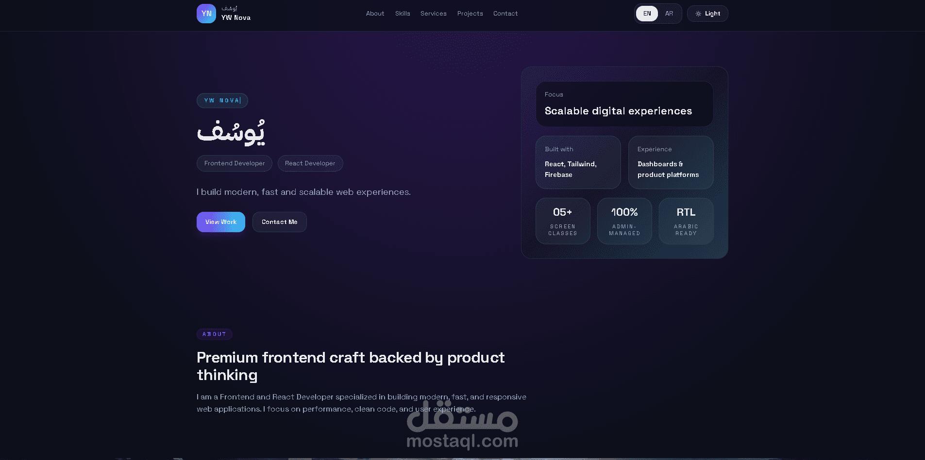 Personal Developer Portfolio – Modern Responsive Web Application
