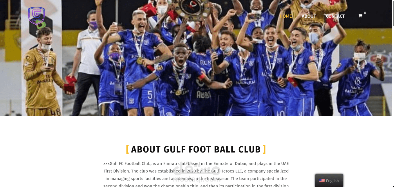 موقع نادي اماراتي Gulf FC متعدد اللغات