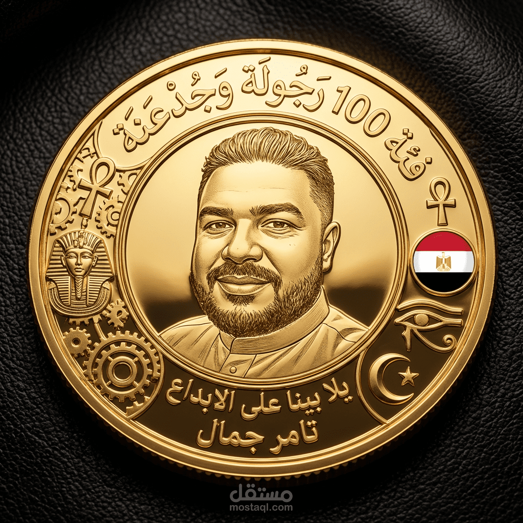 تصميم العملات التذكارية   الرقمية و الورقية الاحترافية: دمج التراث الفرعوني بالواقعية الحديثة 3D بهوية فريدة