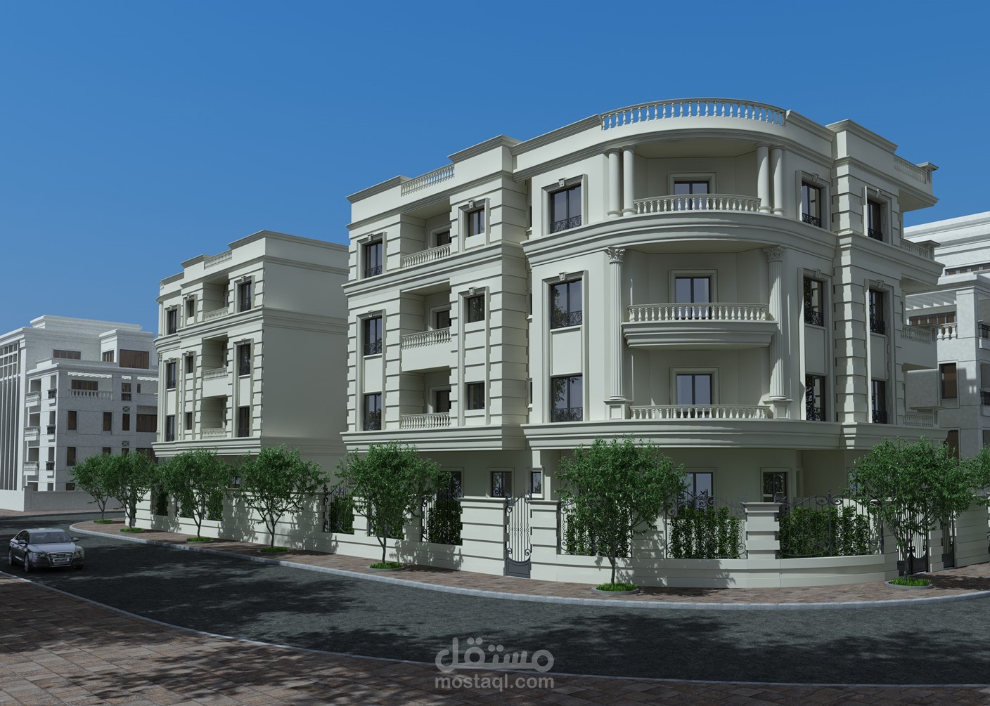 تصميم خارجي لعمارة سكنية بالقاهرة