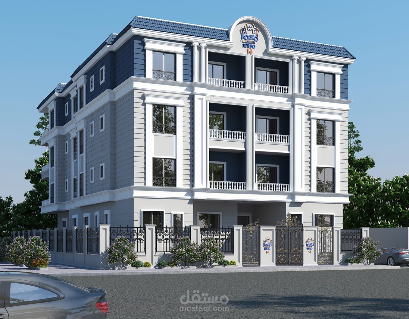 تصميم خارجي لعمارة سكنية بالقاهرة