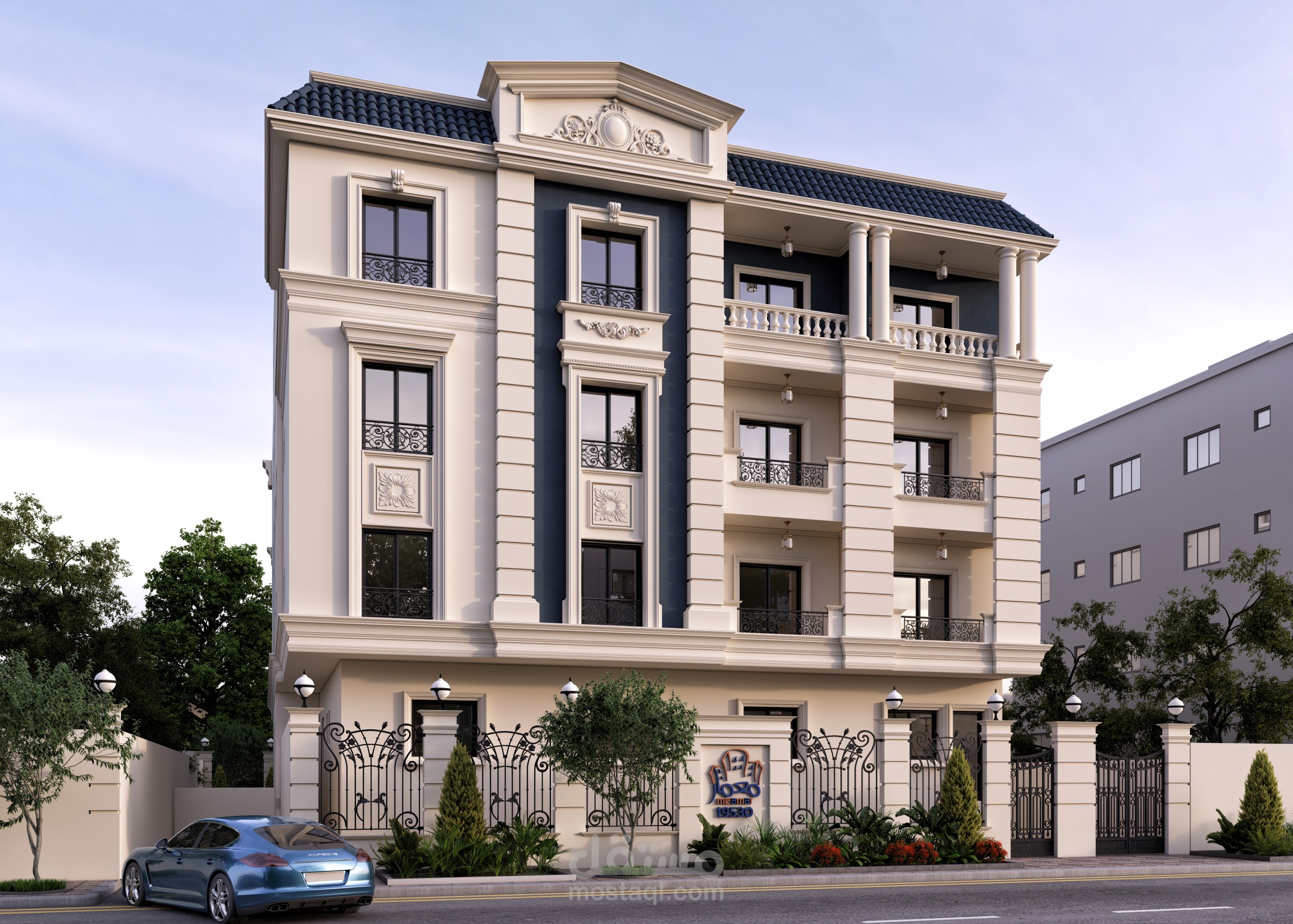 تصميم خارجي لواجهة مبنى سكني بالقاهرة