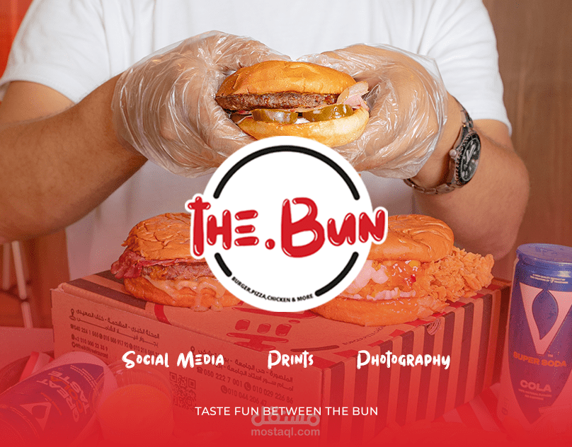 تصميمات سوشيال ميديا لمطعم The Bun