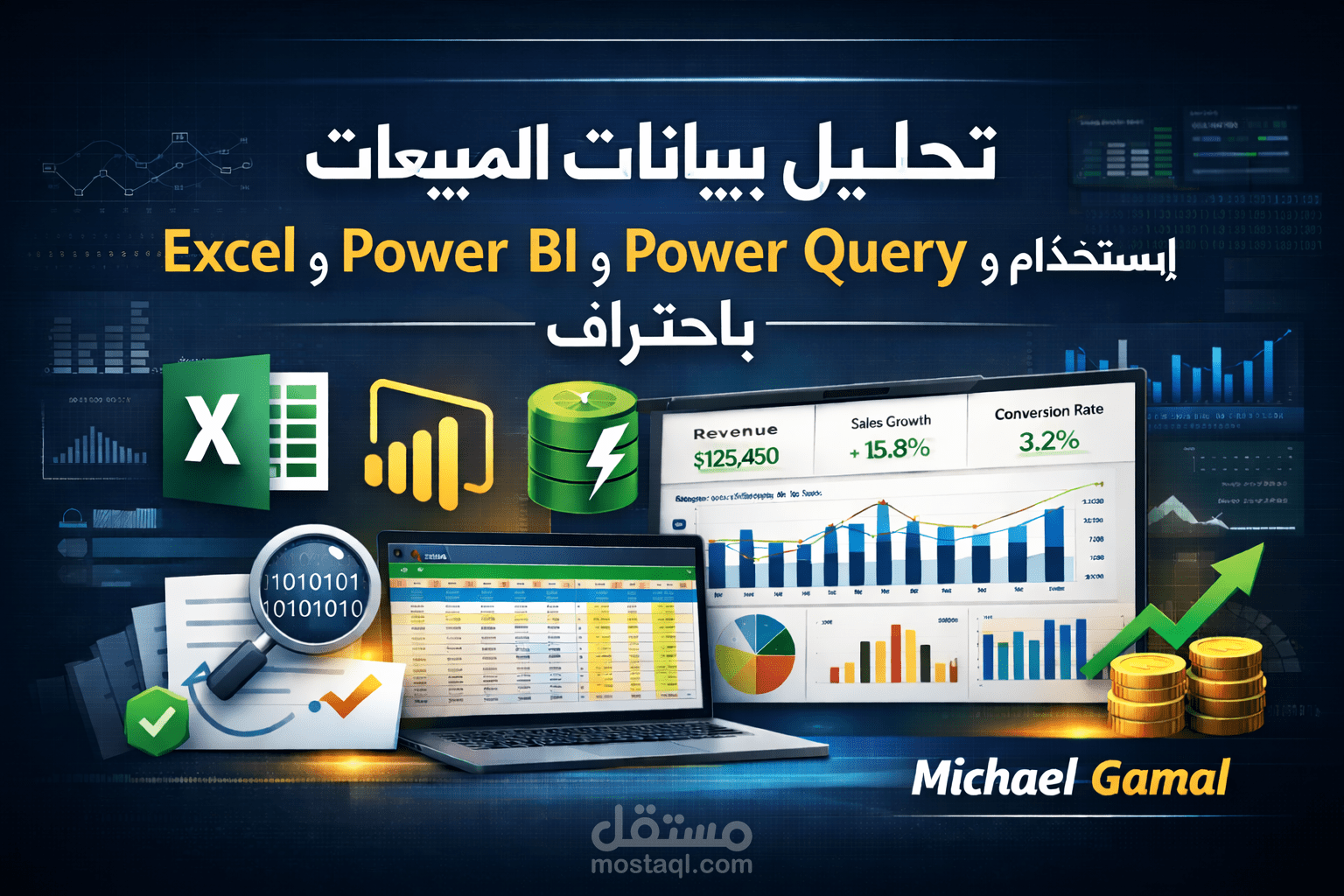 لوحة معلومات احترافية لتحليل المبيعات والاتجاهات باستخدام Power BI
