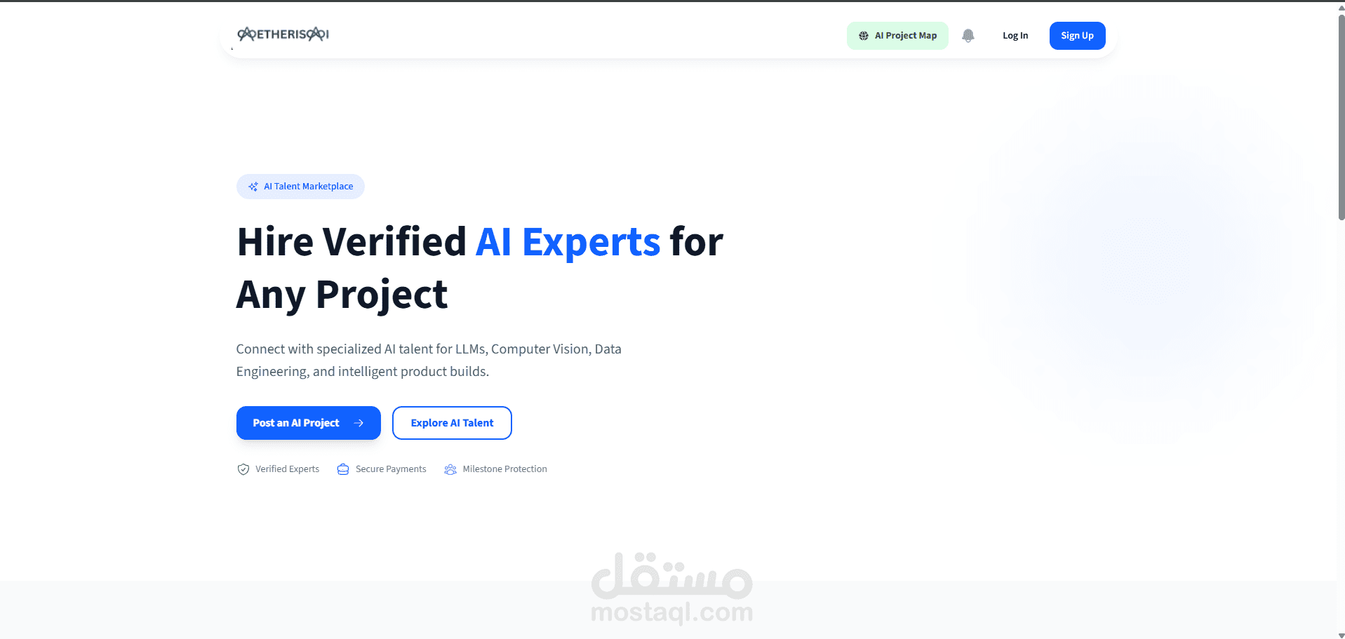 Aetheris - منصة توظيف حر وإدارة مشاريع