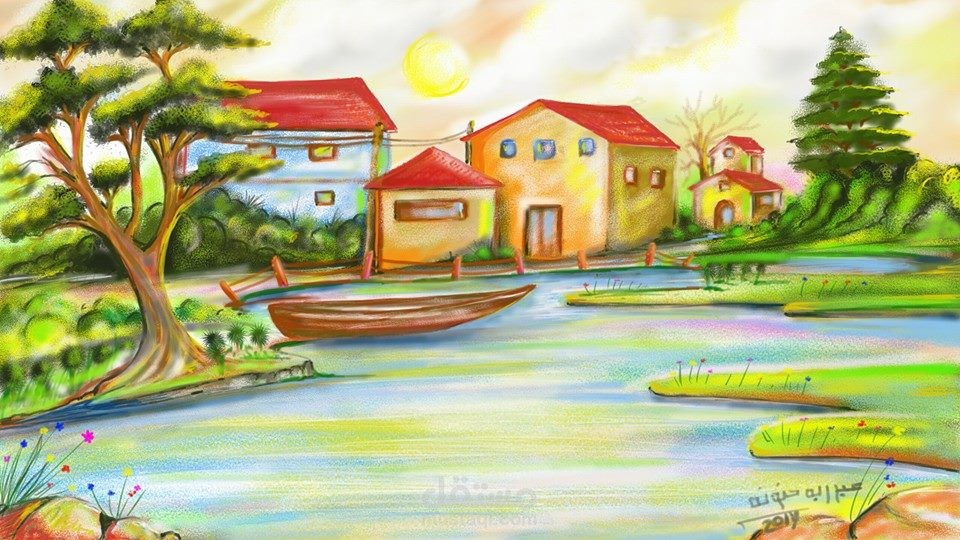 منظر طبيعي رسم من وحي خيالي