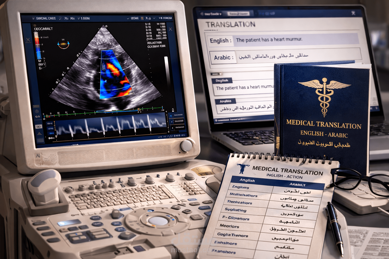 ترجمة تقرير "تخطيط صدى القلب" من الإنجليزية إلى العربية