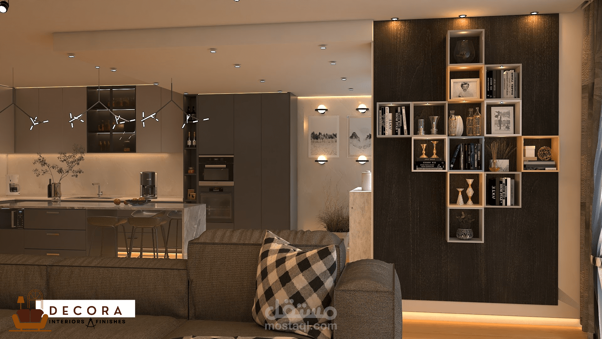 تصميم غرفة معيشة حديثة - مزيج من الراحة والأناقة