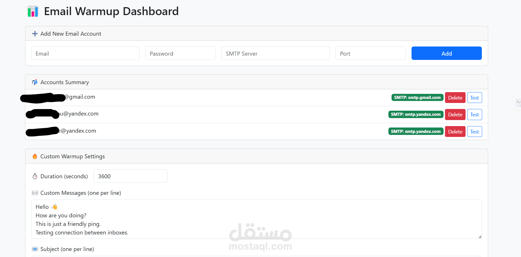 warm up للايميلات عن طريق بايتون