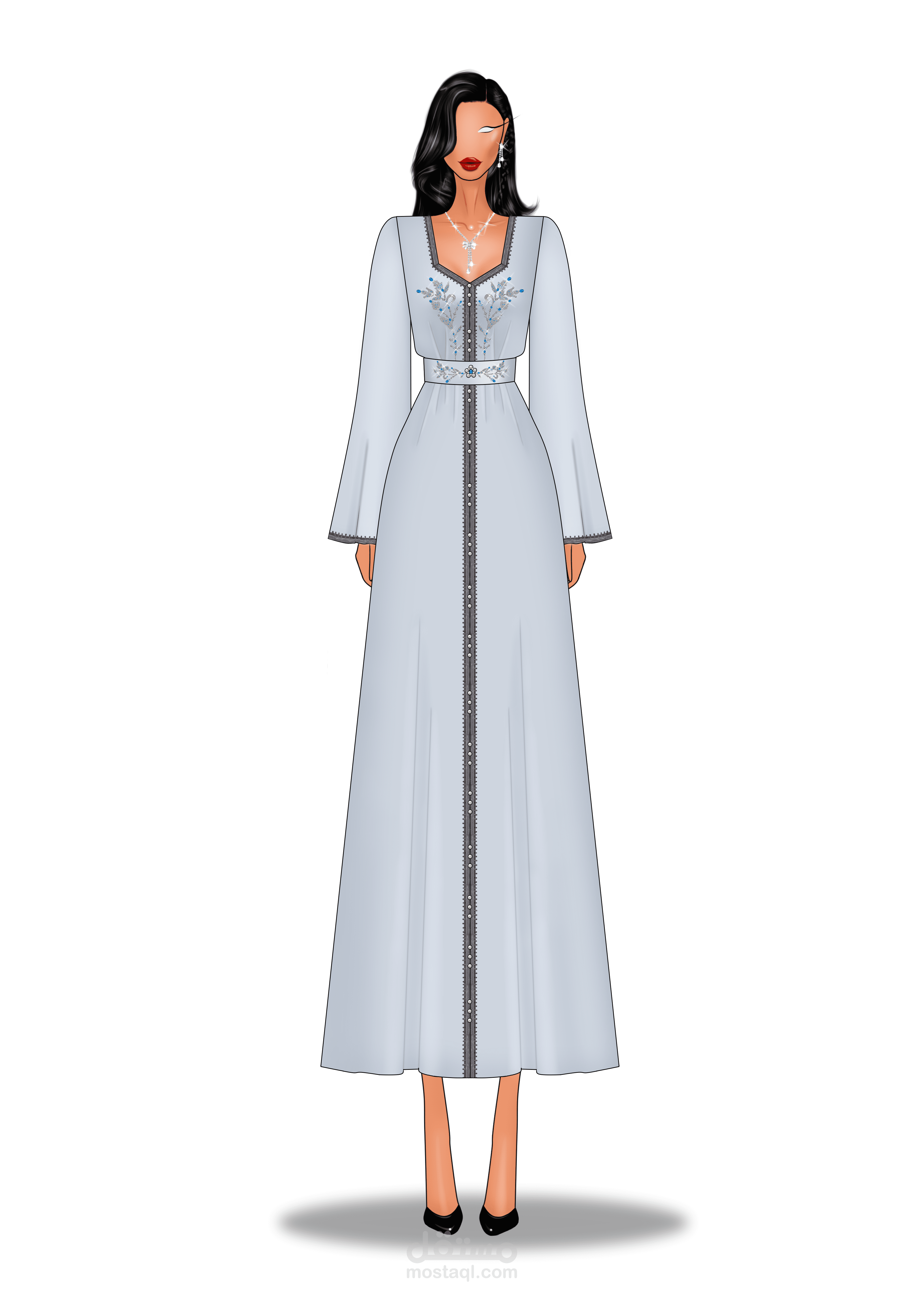 تصميم قفطان مغربى simple chic