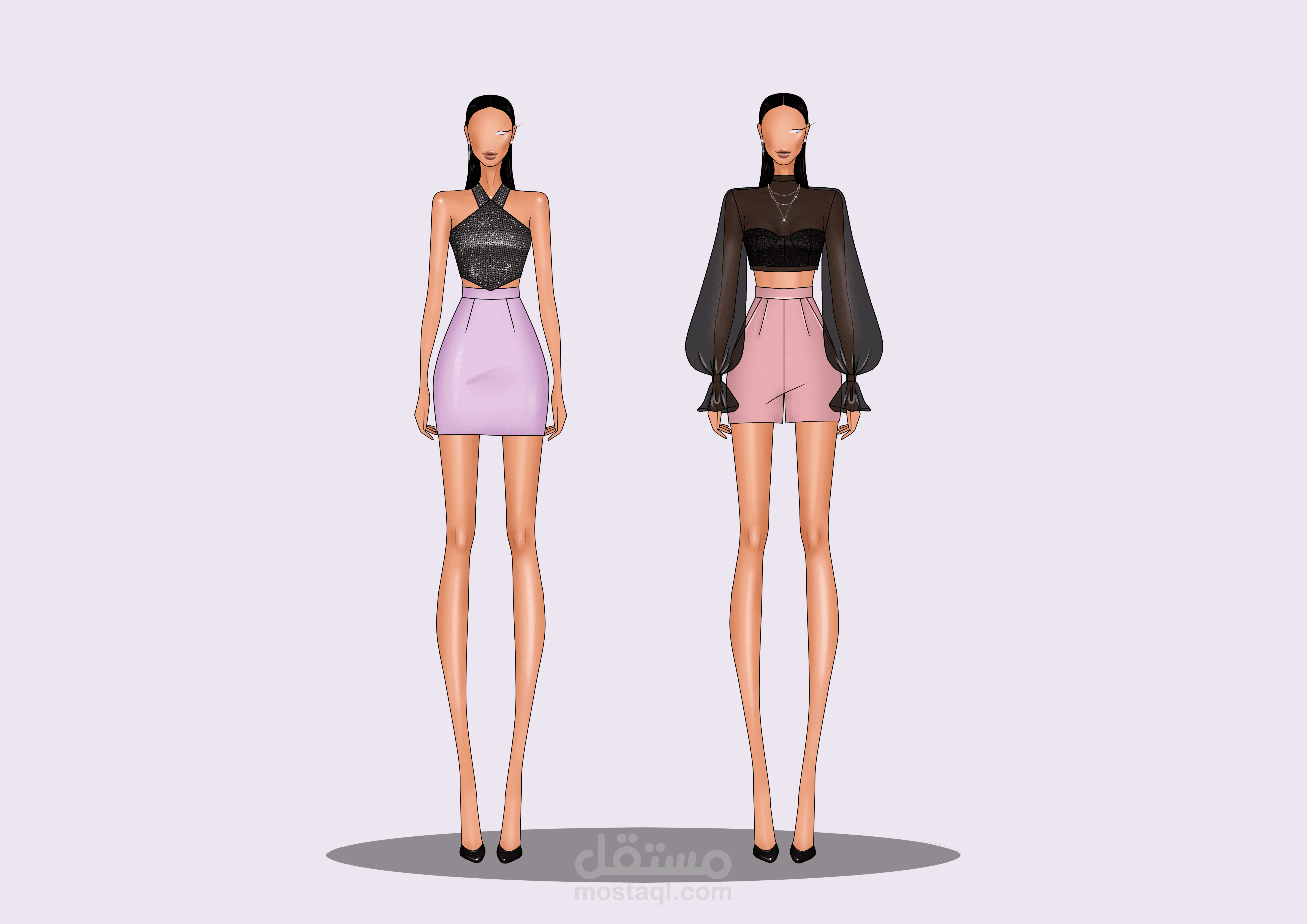 تصاميم مع الرسم المسطح