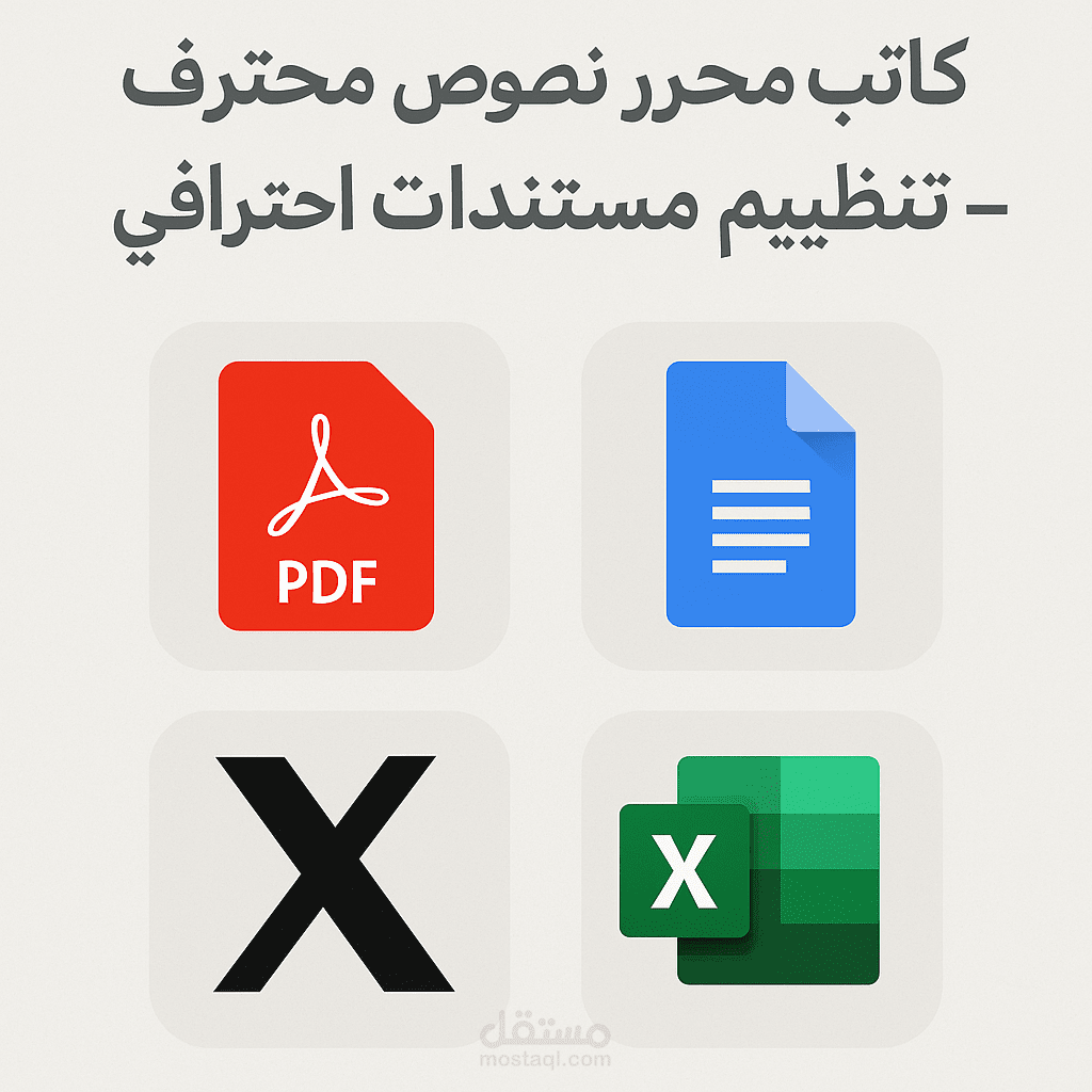 كاتب ومحرر نصوص محترف – تنظيم مستندات وتنسيق احترافي