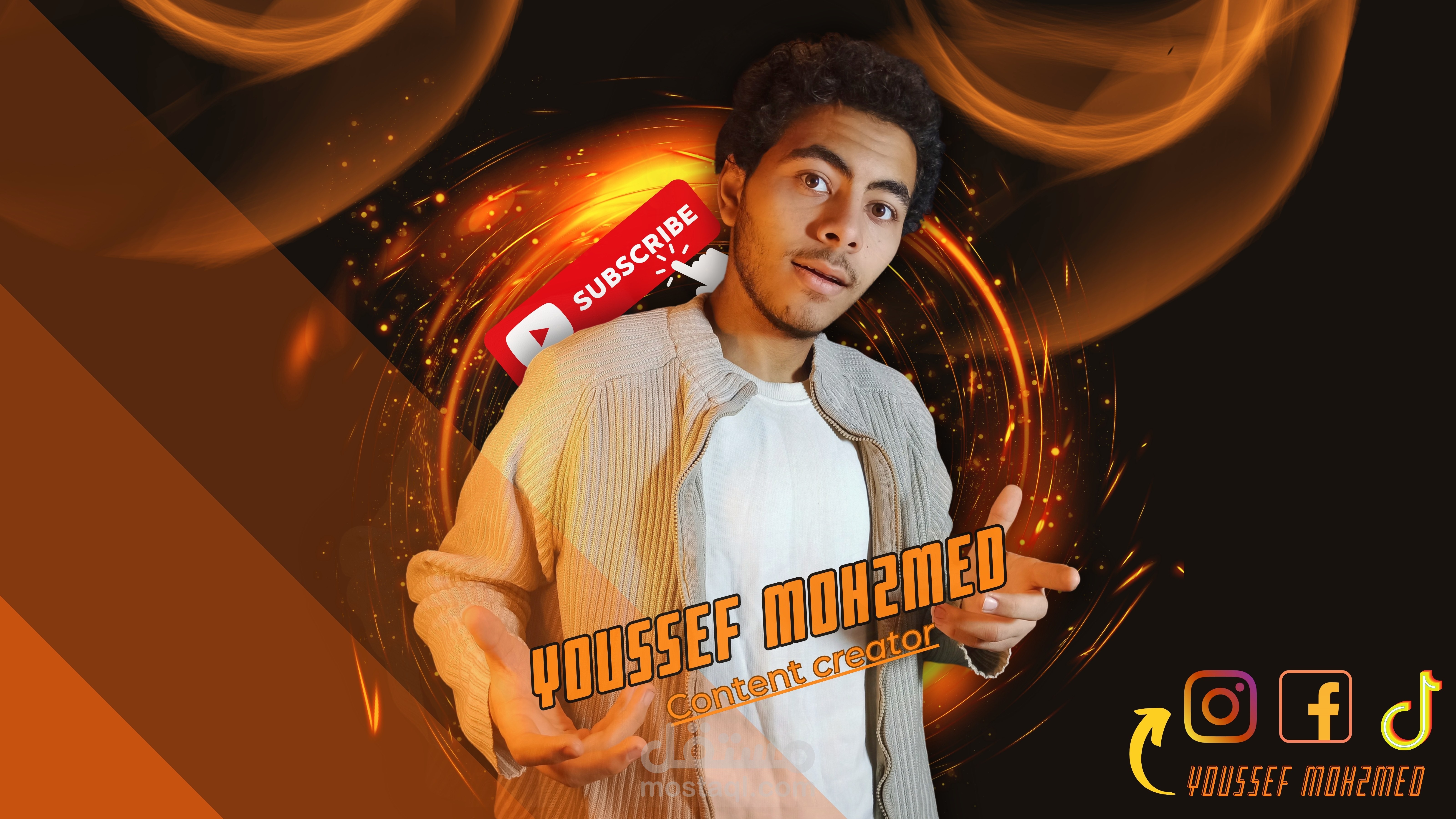تصميم بانر ليوتوب احترافي مع مراعاة الابعاد والالوان المطلوبة