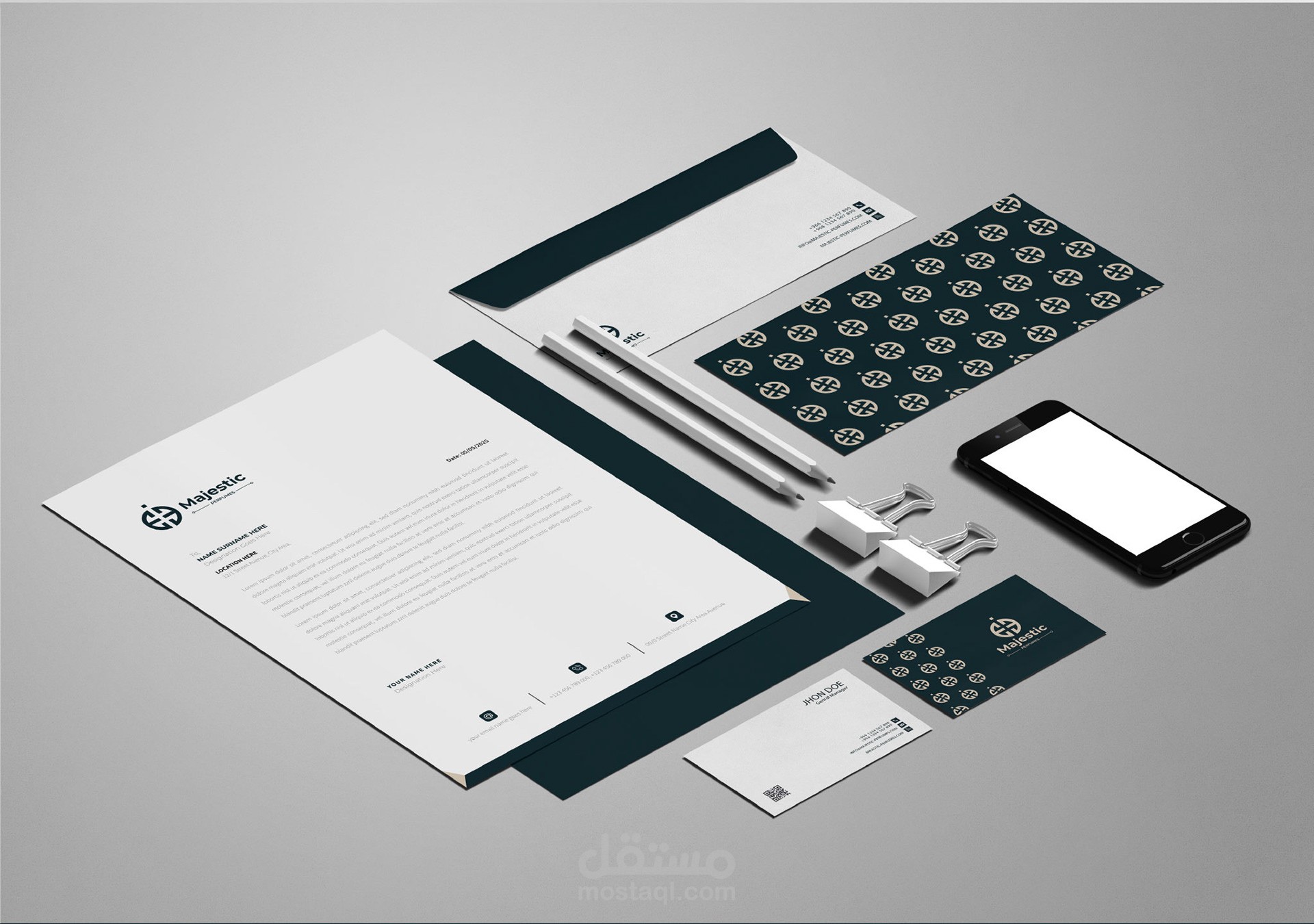 هوية بصرية لشركة ماجستيك لتصميم العطور