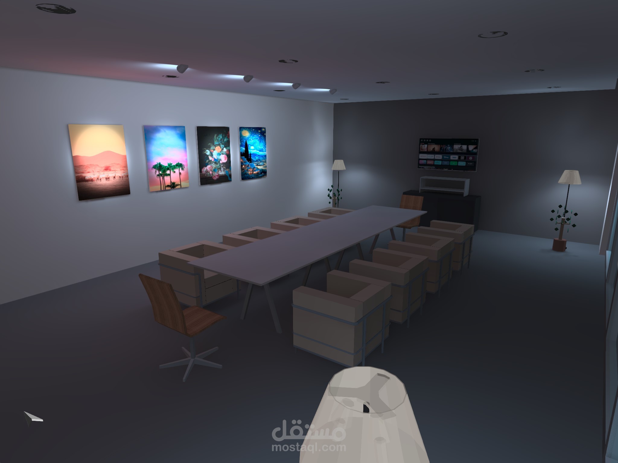 تصميم اضاءه لغرفه اجتماعات باستخدام Dialux Evo