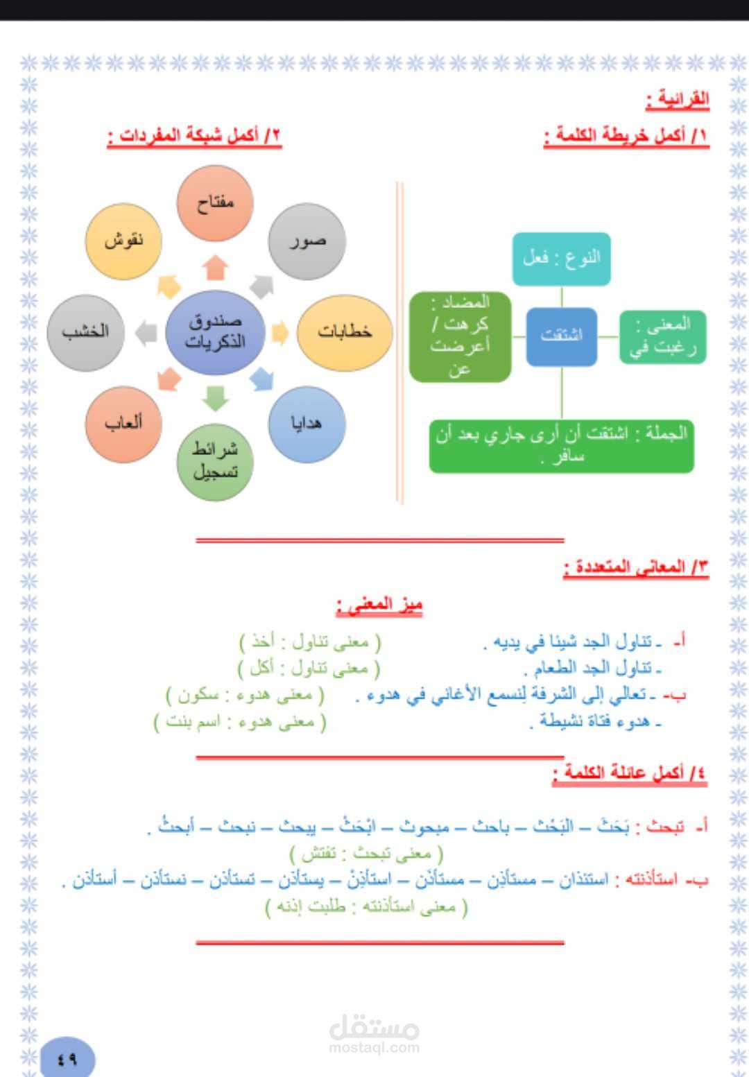 كتابة مذكرة لمادة اللغة العربية بالتشكيل و التنسيق و إدراج الصور و الجداول
