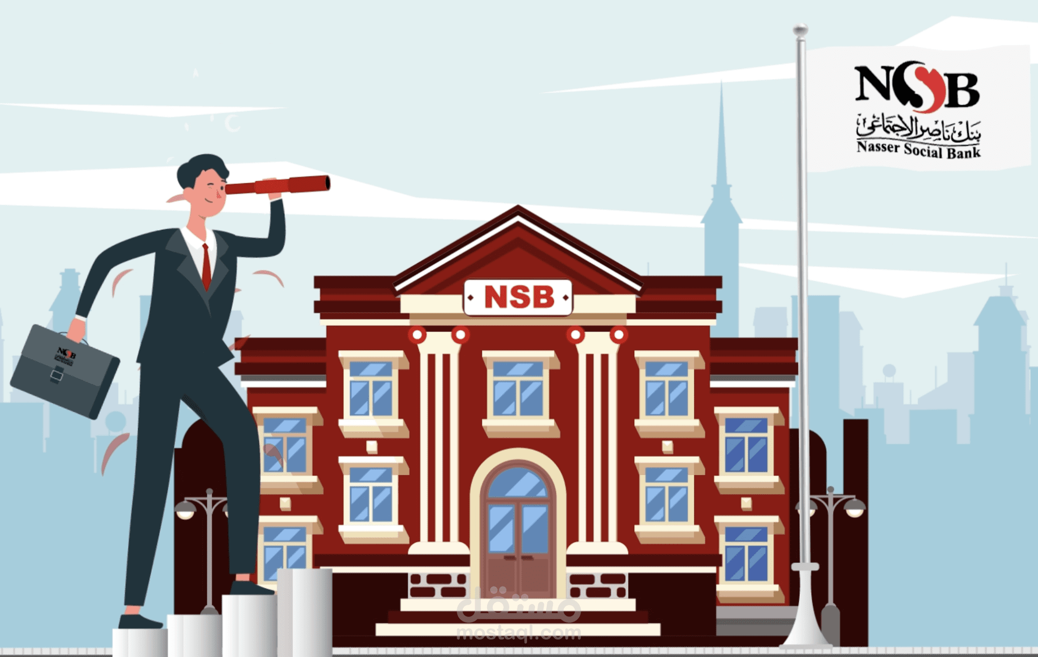 تصميم فيديو موشن جرافيك إعلاني لبنك ناصر الاجتماعي