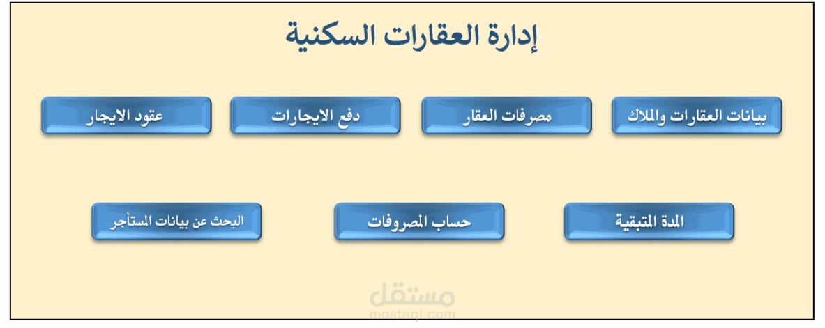 برنامج اكسل لادارة العقارات السكنية