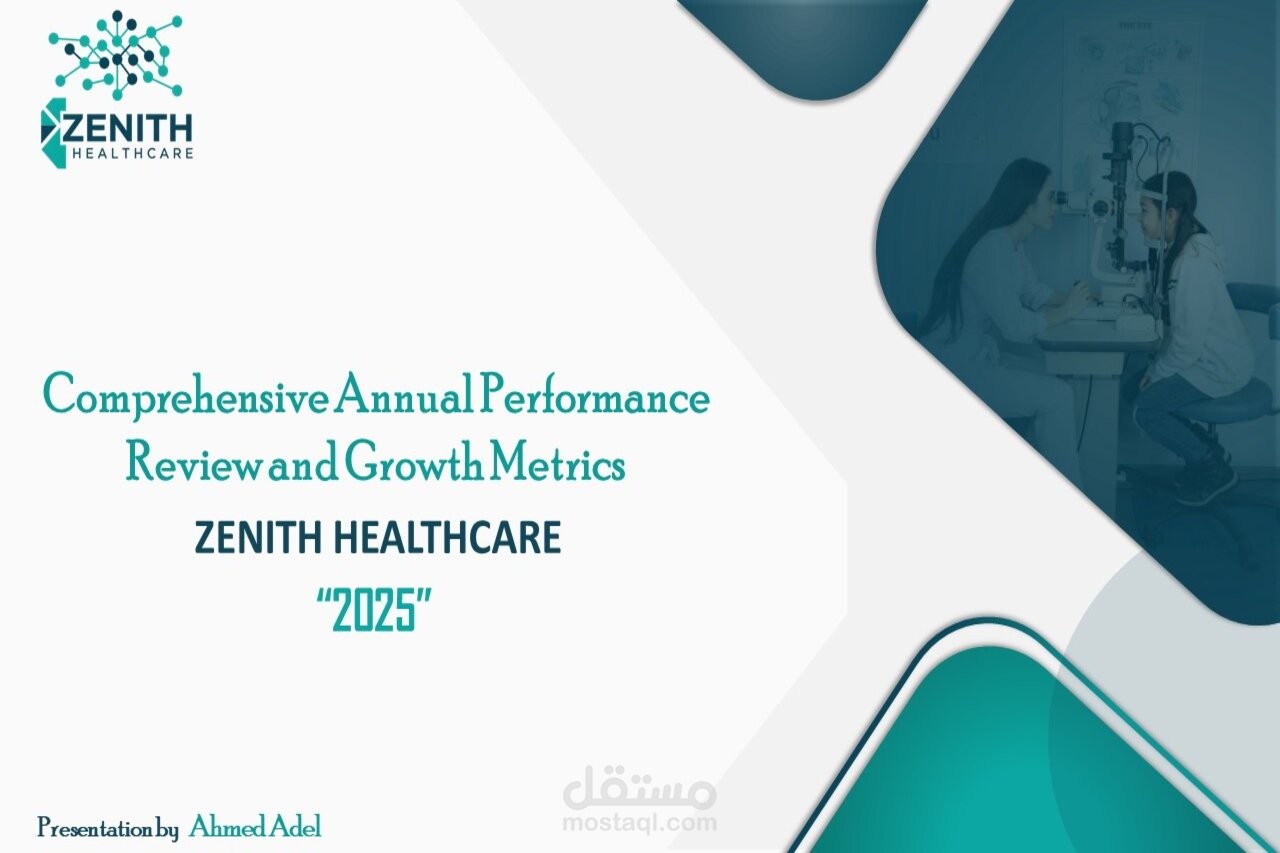 Zenith Healthcare PowerPoint PPT عرض تقديمى لتحليل الأداء السنوي وإحصائيات النمو – 2025