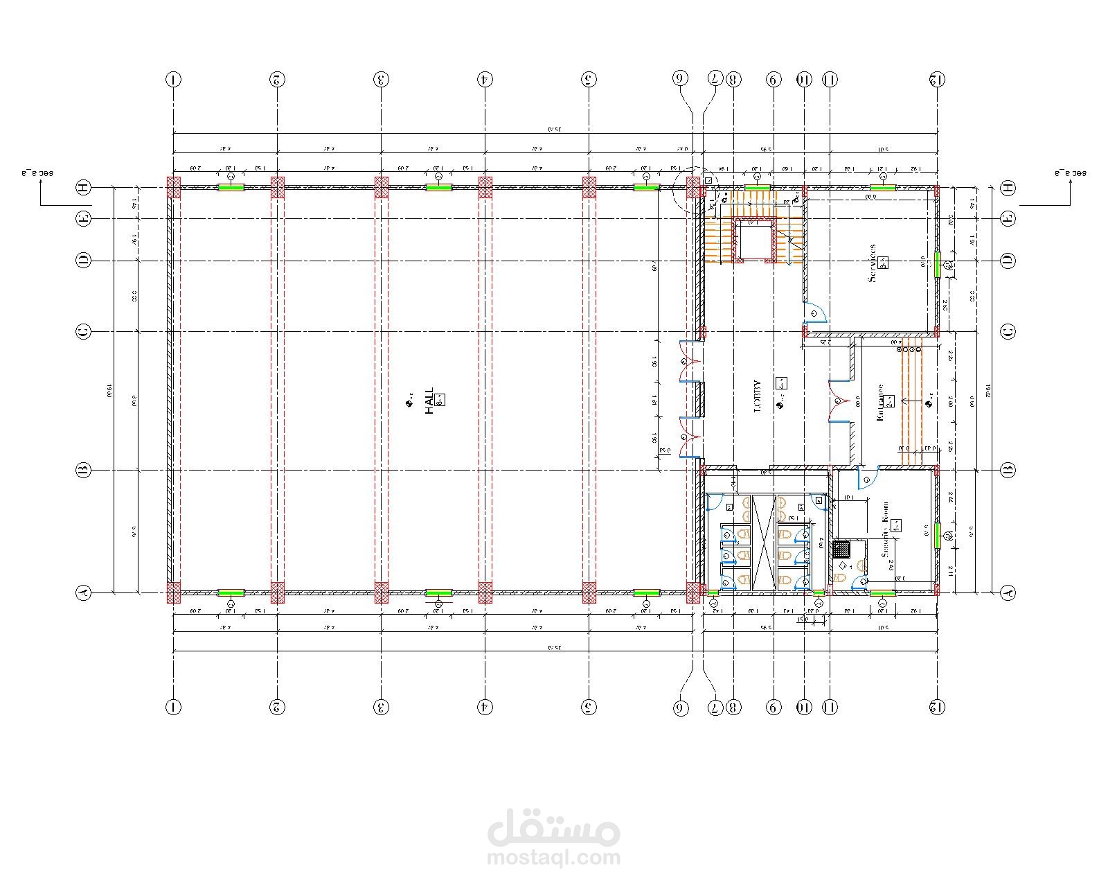 عمل رسومات معمارية تنفيذية لمشاريع سكنية وتجارية