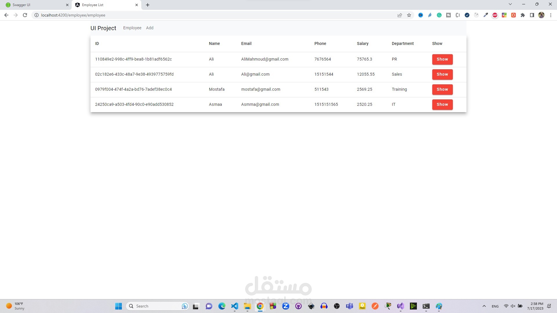 Asp Web Api and Angular