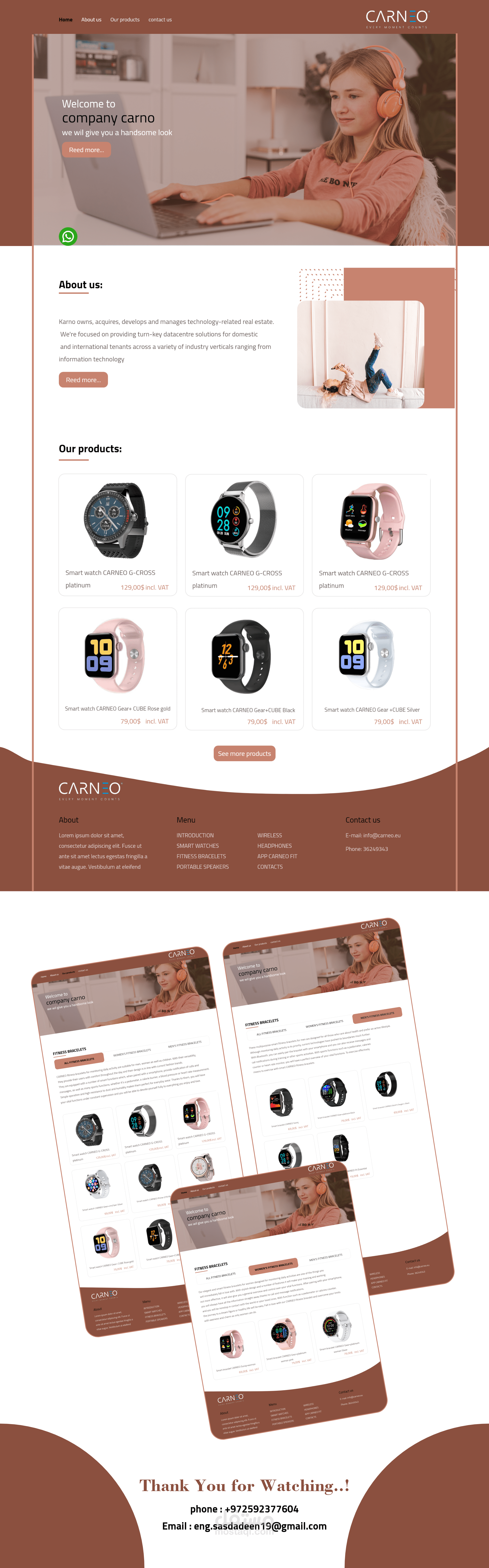 تصميم واجهة مستخدم لشركة Carneo