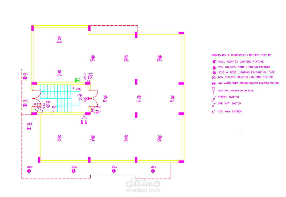 تصميم مشروع كهرباء كامل لفيلا سكنية واعداد المخططات التنفيذية