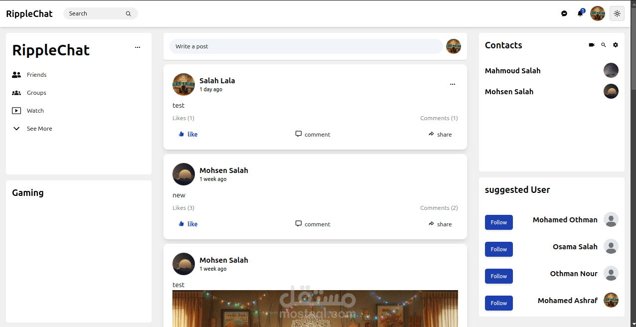 full stack social media web app