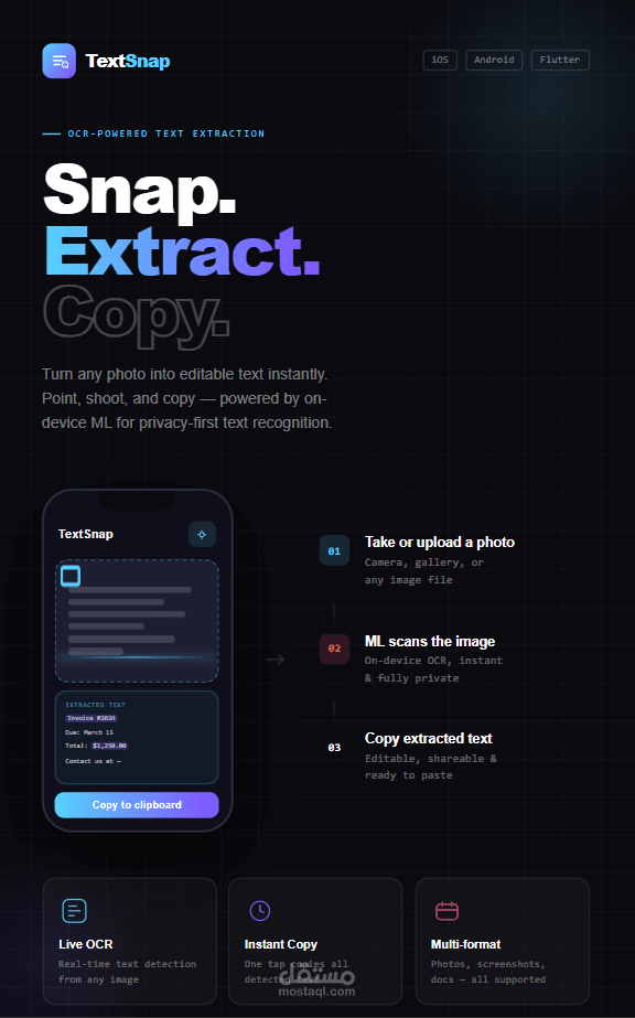 TextSnap – انسخ النص من أي صورة بضغطة زر
