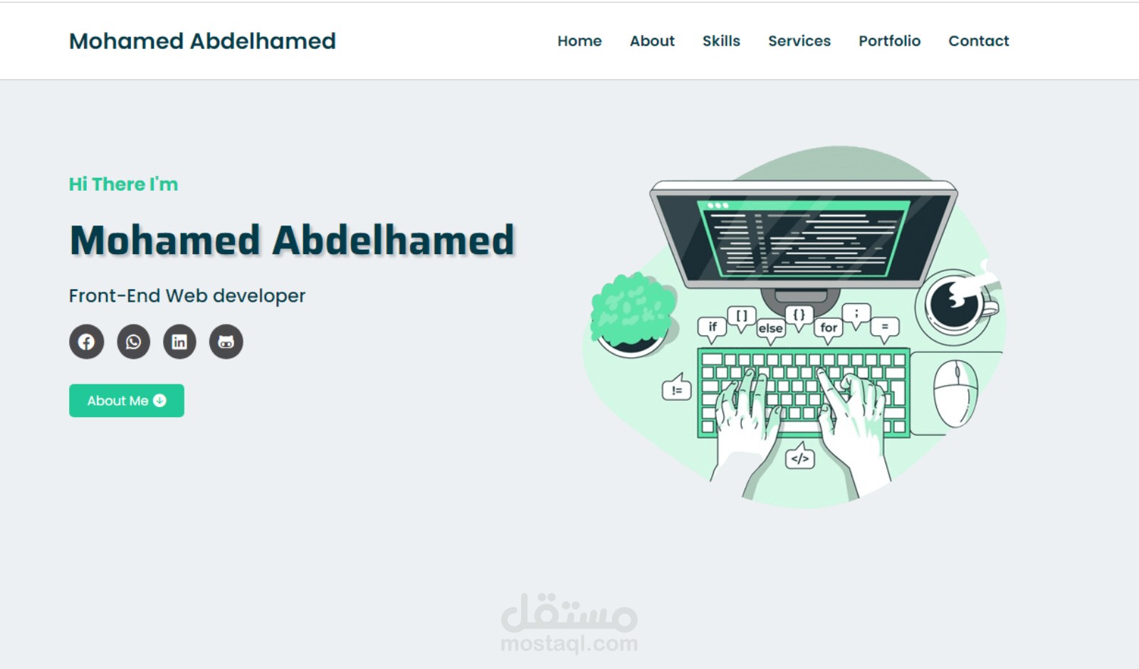 انشاء موقع تعريفي Portfolio بأستخدام HTML , CSS