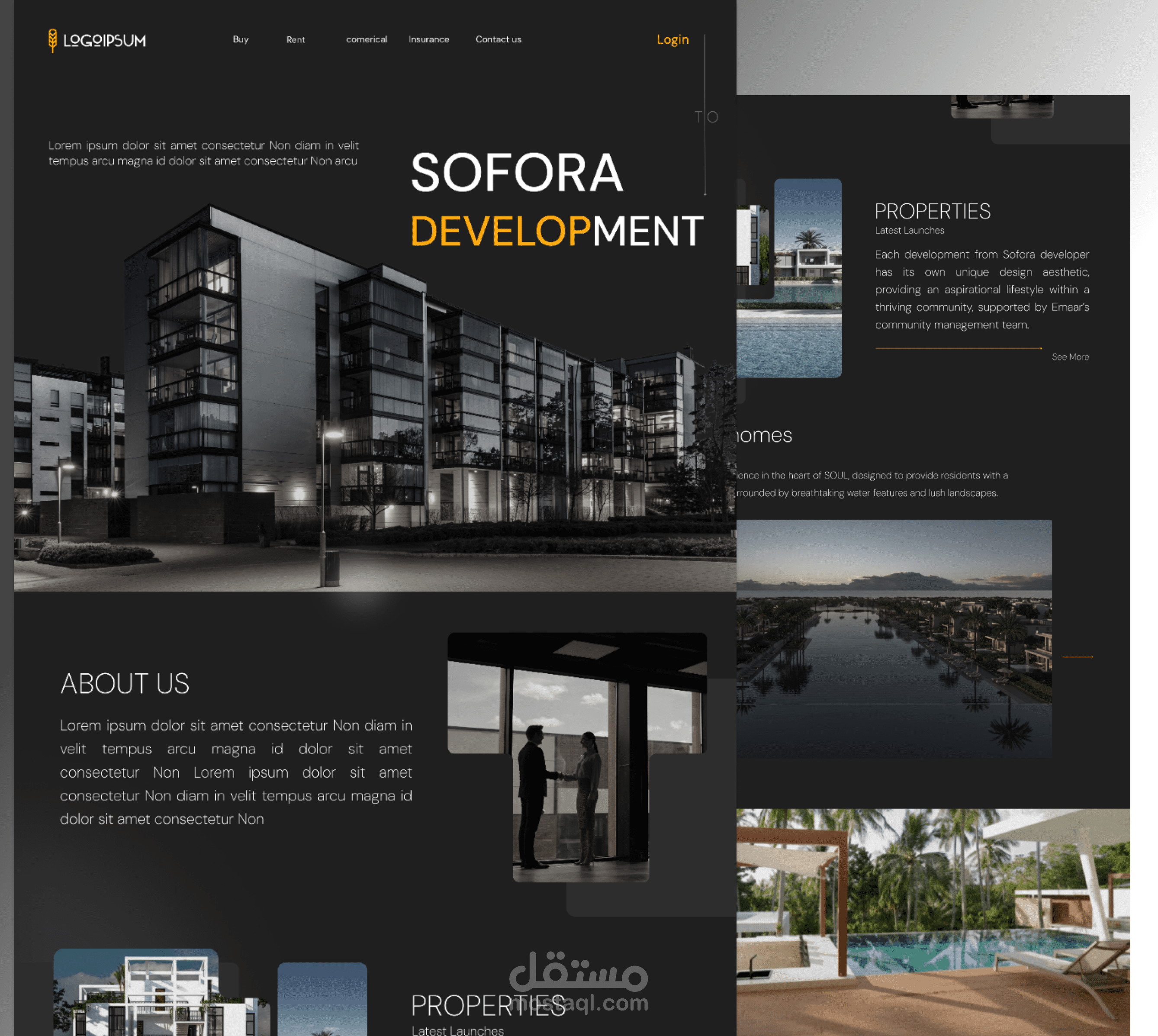 صفحة هبوط لشركة عقارات Sefora