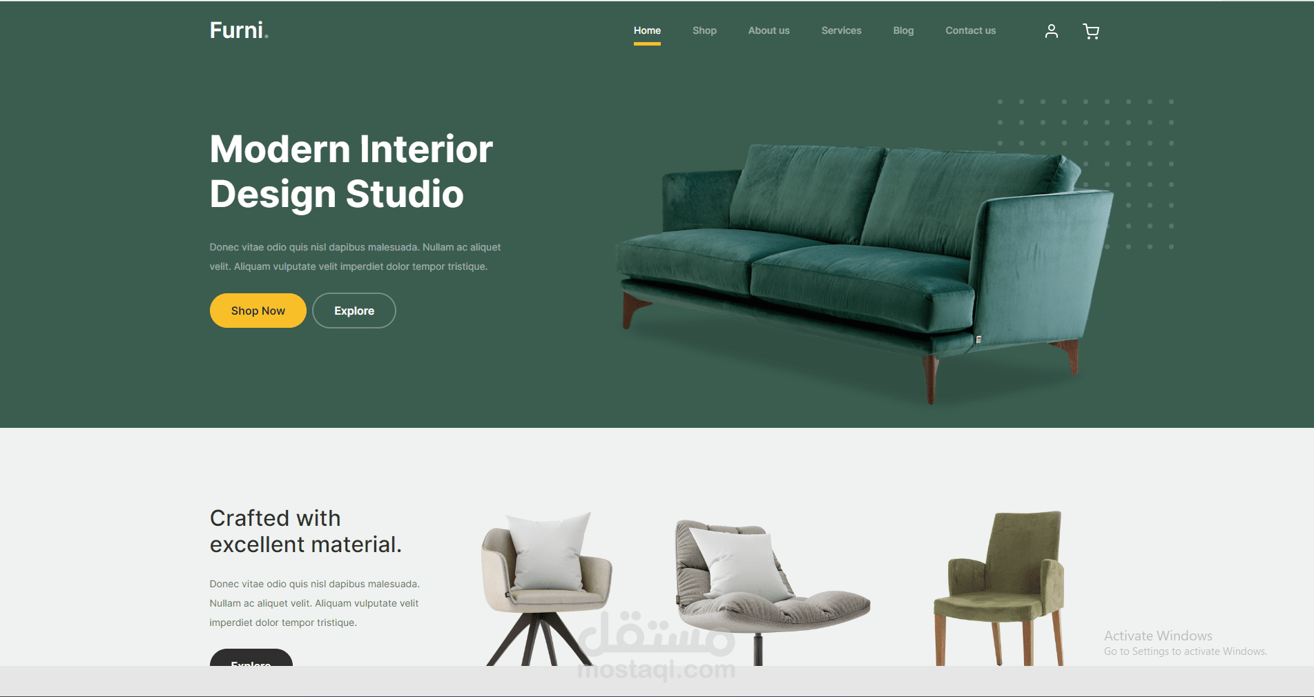 متجر الكترونى متخصص فى بيع الاثاث المنزلى online store for furniture