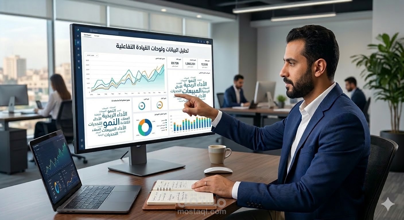 تحليل البيانات وتحويلها إلى لوحات (Dashboards) تفاعلية واحترافية