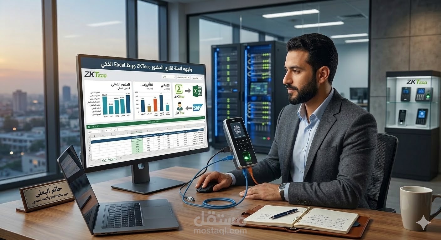 أتمتة تقارير الحضور والانصراف (ZKTeco) وربطها بمسار الرواتب عبر Excel