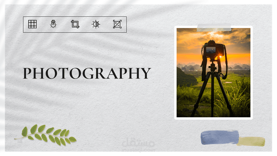 تصميم عرض بوربوينت عن التصوير باللغة الإنجليزية
