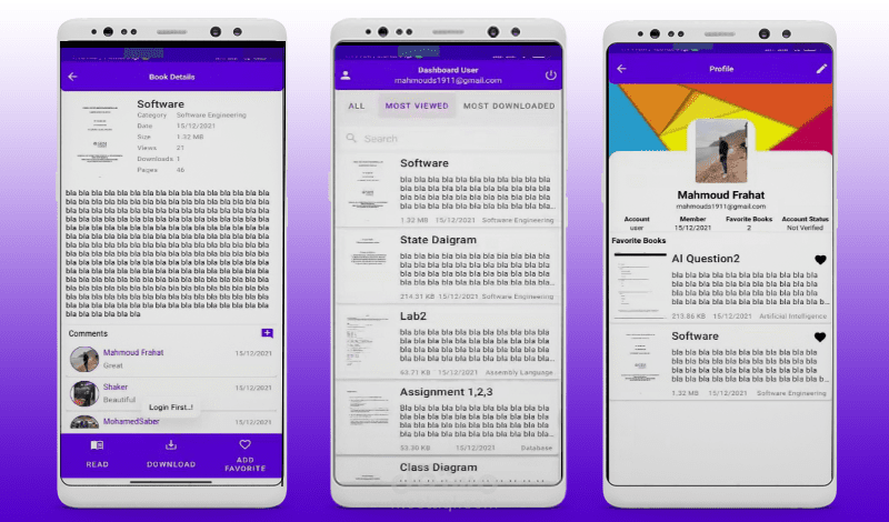 تطبيق لعرض مختلف تصنيفات الكتب والتفاعل معها كـ مستخدم والتحكم الكامل من داخل التطبيق كـ مسئول  Book App