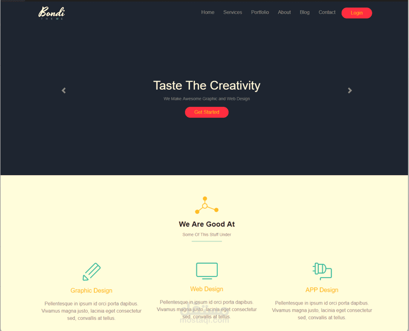تصميم موقع لشركة Bondi شركة Graphic & Web Design