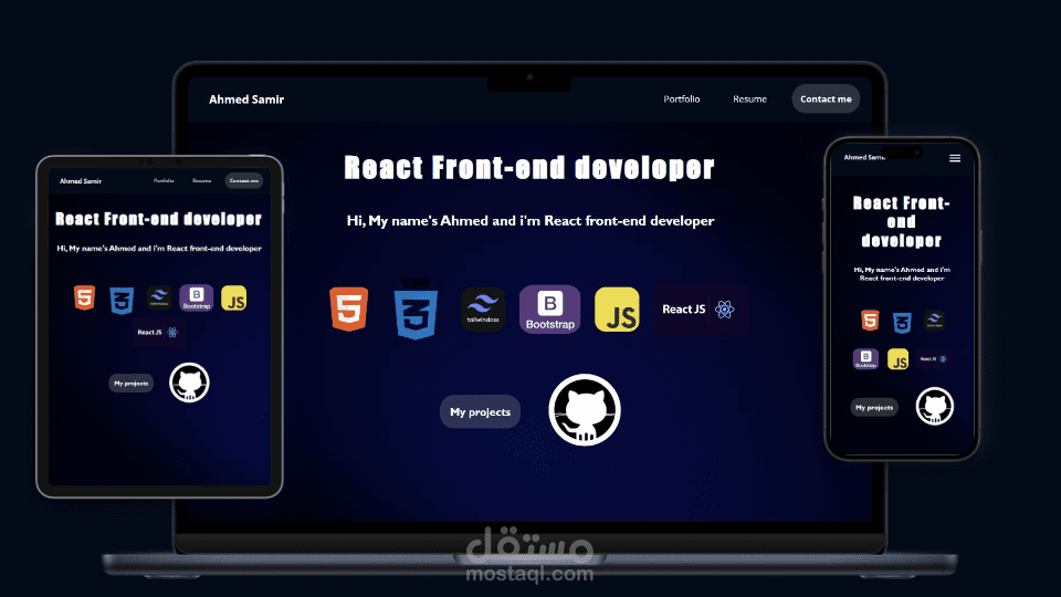 تصميم وتطوير موقع شخصي لعرض الأعمال (Portfolio Website) " موقعي الخاص "
