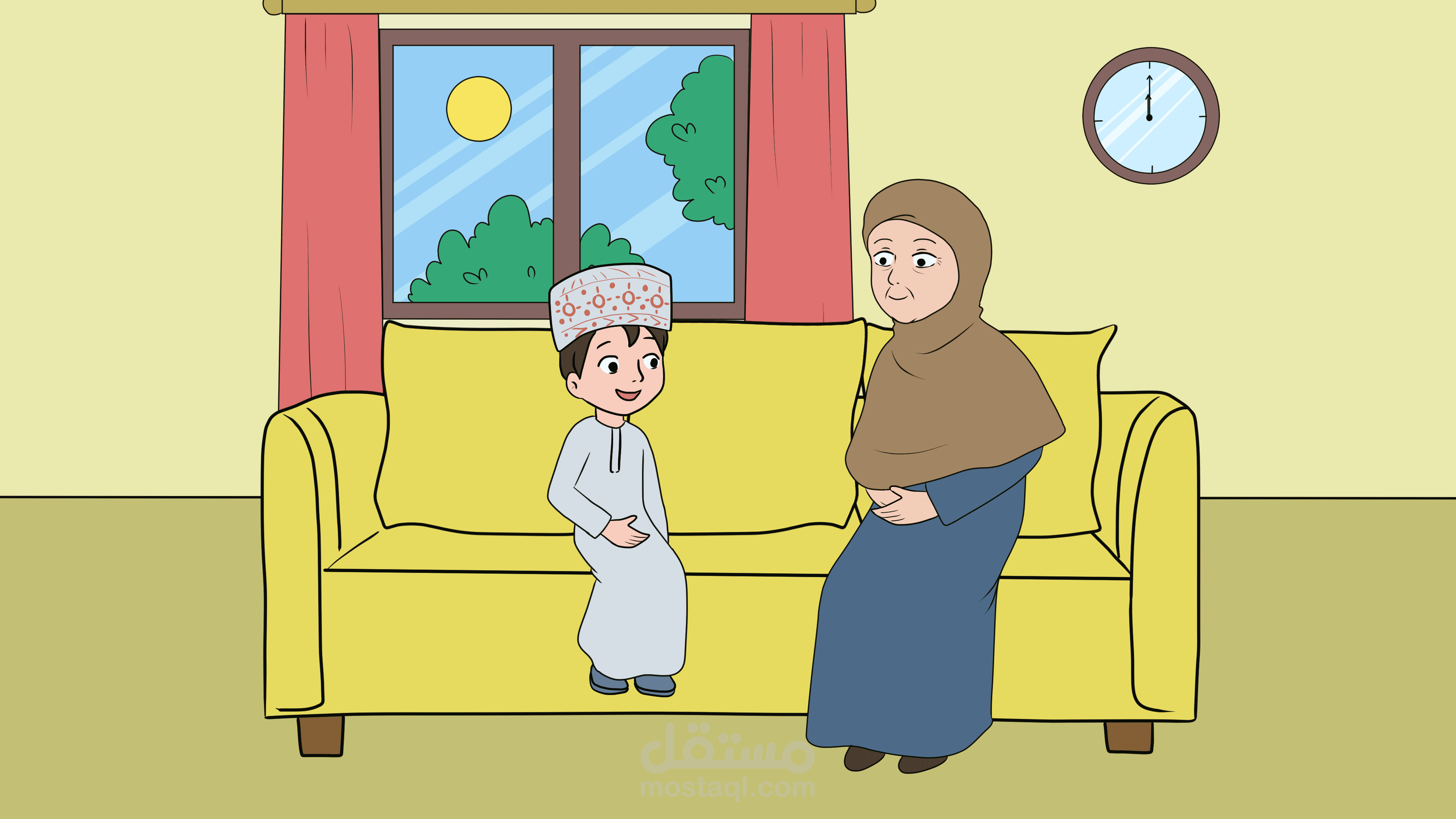 مشروع رسم مشاهد كرتونية لمادة تعليمية تفاعلية (قصص أطفال)