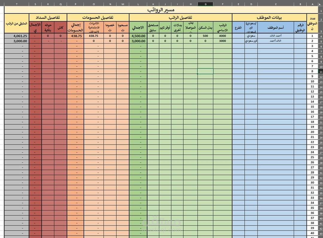 شيت المرتبات