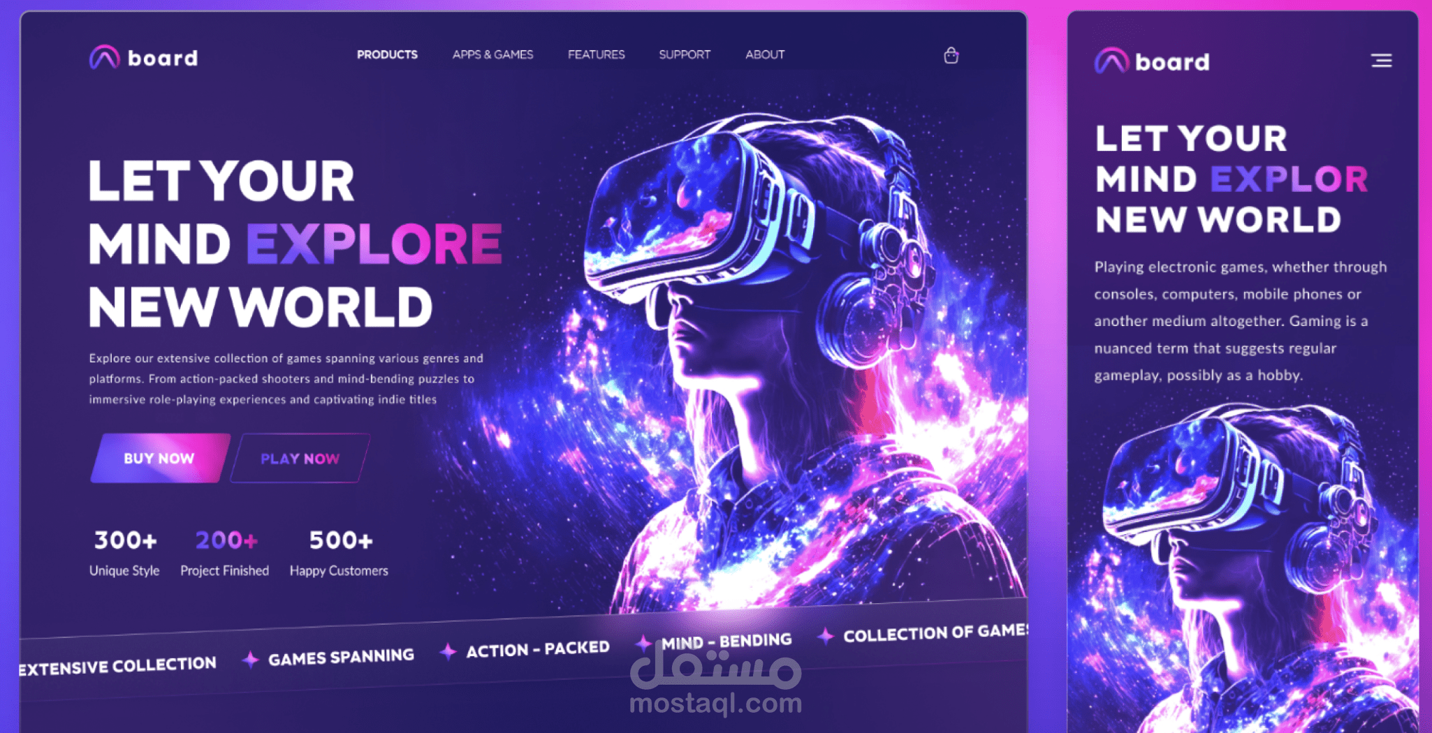 Frontend Landing Page Gaming Website using React.JS