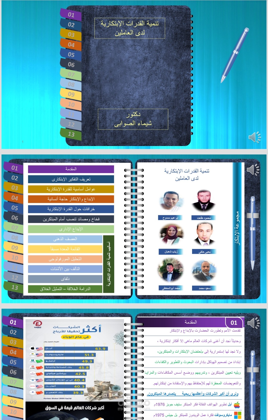 بحث علمى ل DBA  وعرضه فى البور بوينت بمؤثرات حركة وصوت