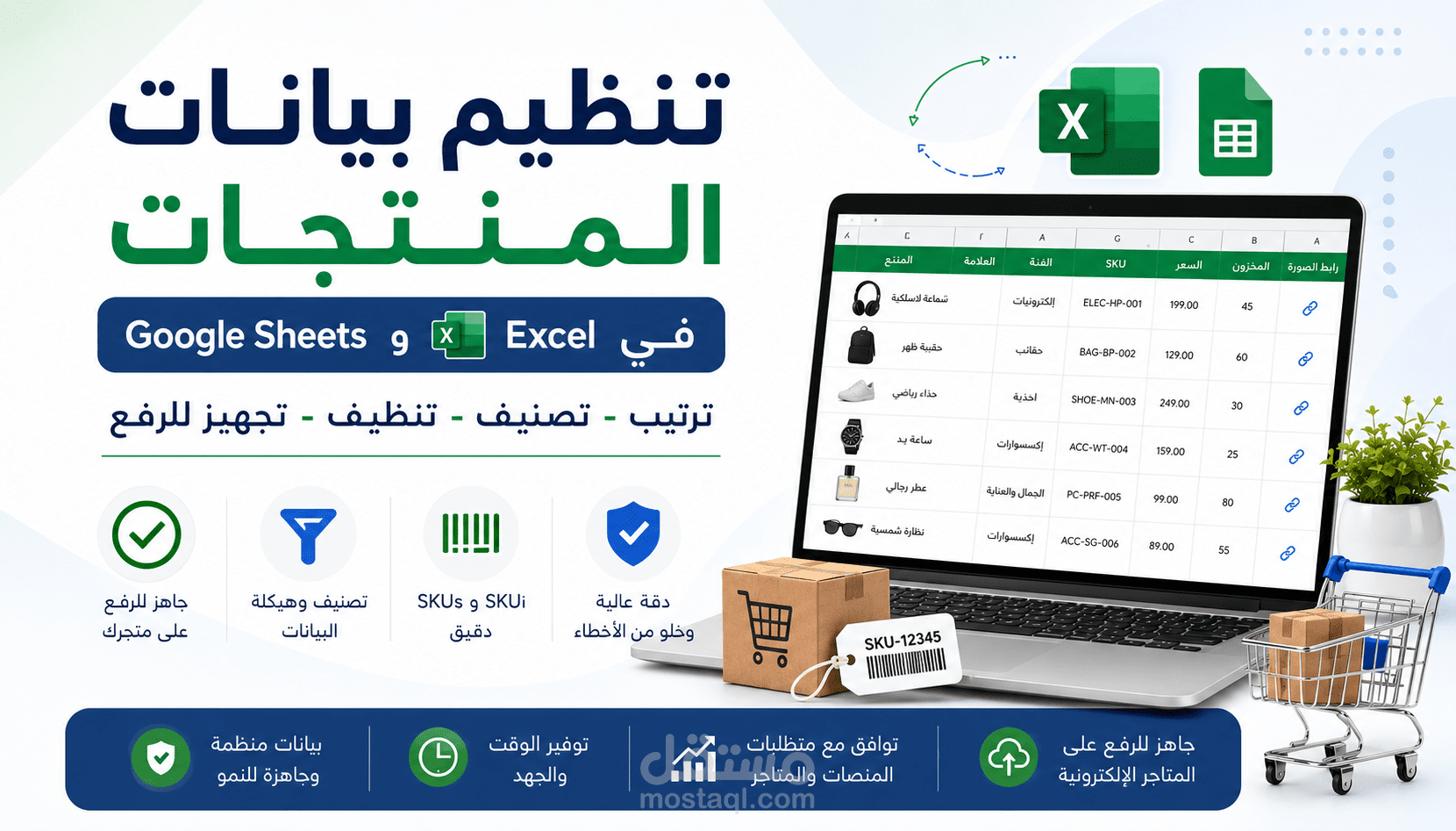 تجهيز ملف منتجات متجر إلكتروني للرفع الجماعي