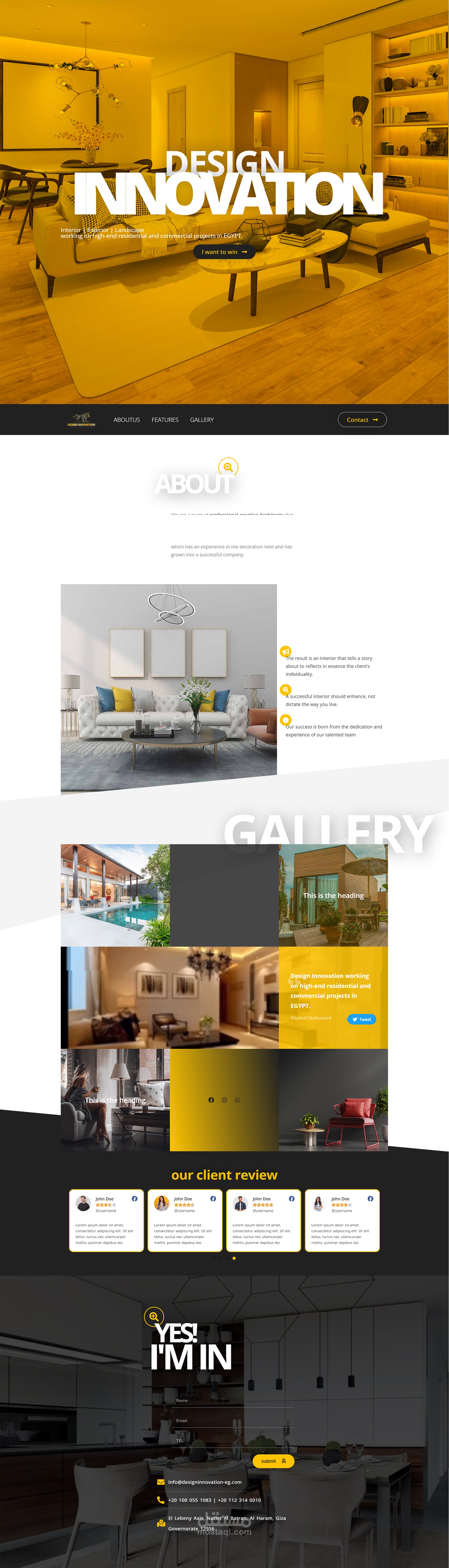 landing page