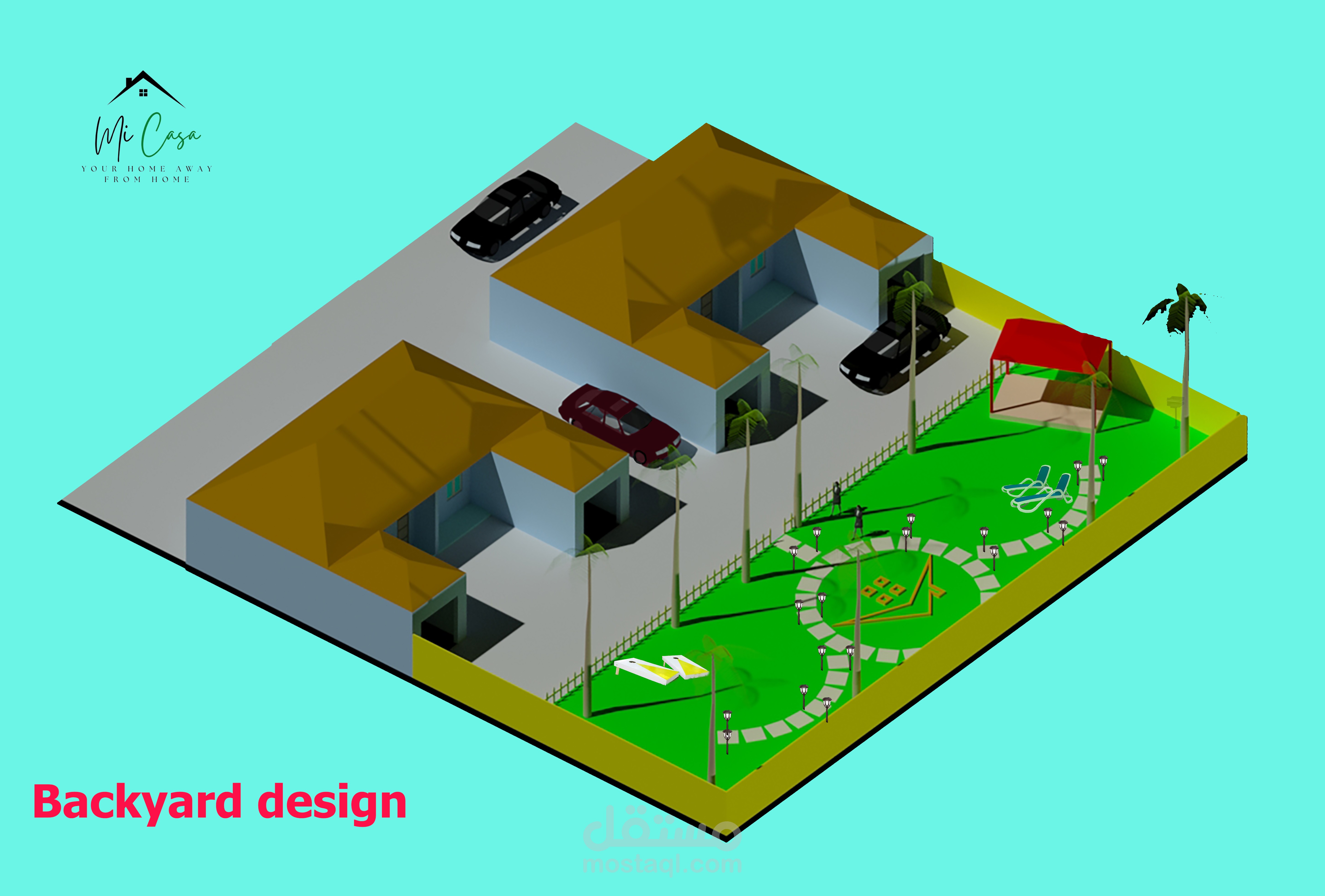 تصميم حديقة خلفية