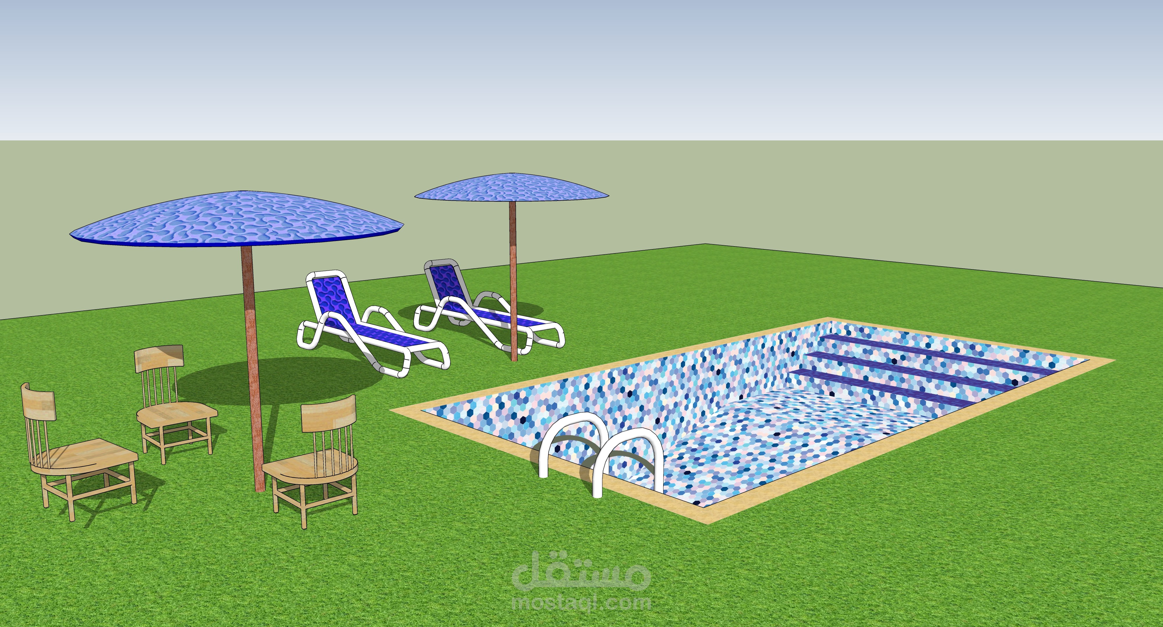 حمام سباحة بمقاس 4 * 8 متر