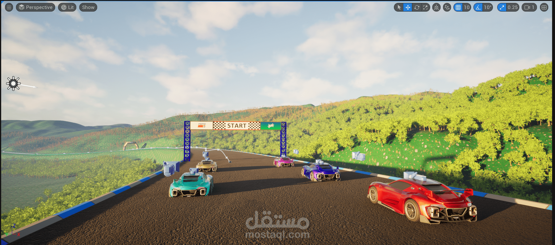 لعبة سباق السيارات – Unreal Engine 5