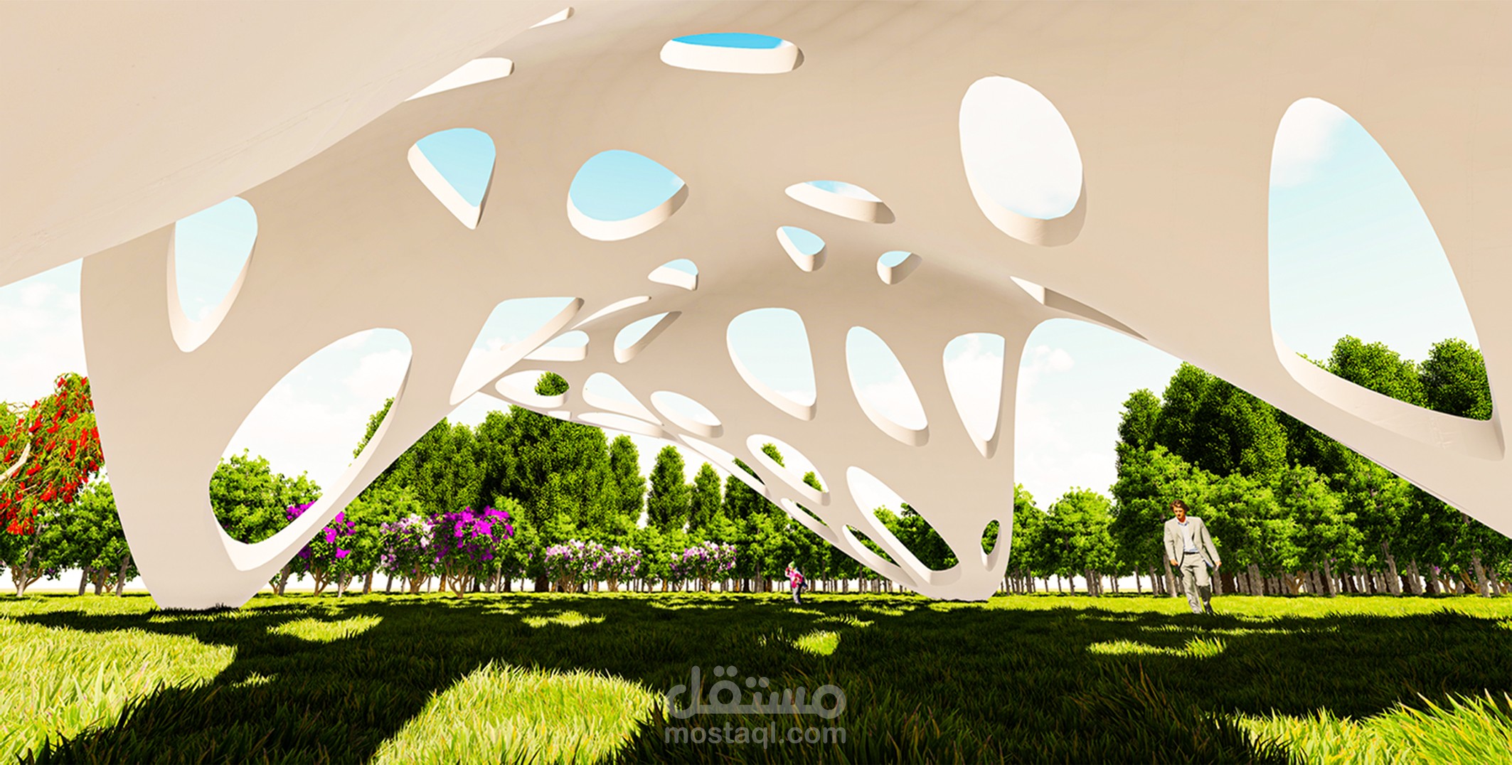 تصميم مظلة فى أحد الحدائق العامة