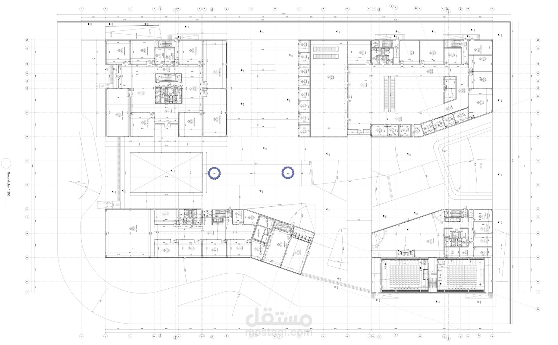 لوح تنفيذية كاملة لمجمع تجارى